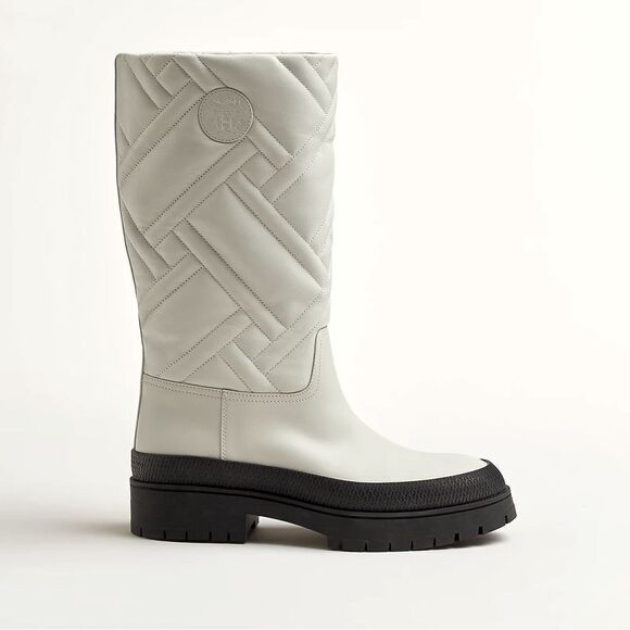 Hermes White calf leather Fuji Weather mid height Boot NIB 38.5 - Picture 2 of 14